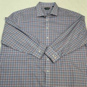 Lauren Ralph Lauren Mens 4XL 20 34/35 Supima Cotton Tattersall Shirt Blue Red